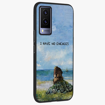 Peace Beyond War Glass Case upright view showcasing powerful peace symbol artwork with inspirational theme.