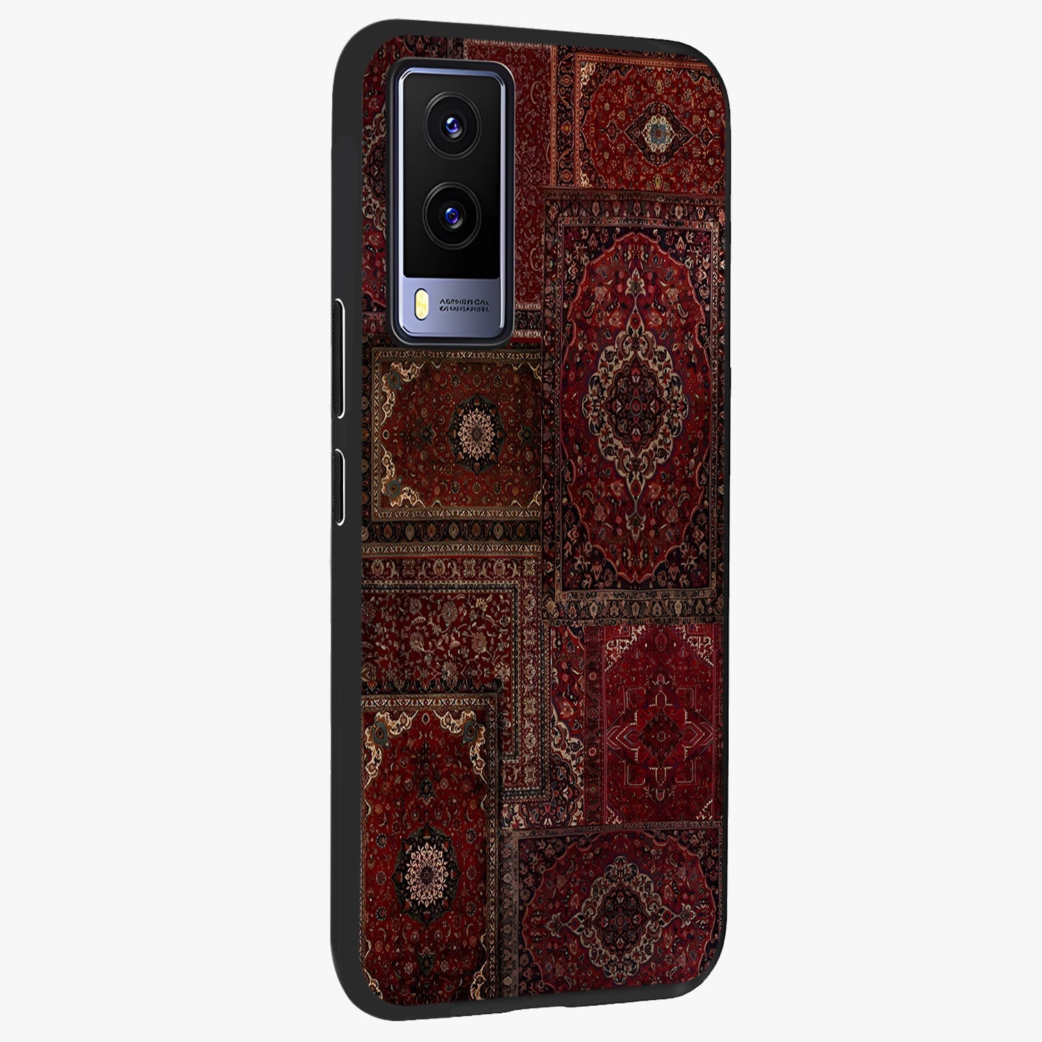 Persian Velvet Tale Glass Case upright view showcasing elegant Persian artwork with classic heritage theme.