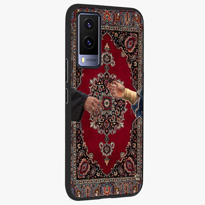 Royal Touch Reach Glass Case upright view showcasing stylish royal inspired artwork with graceful theme.