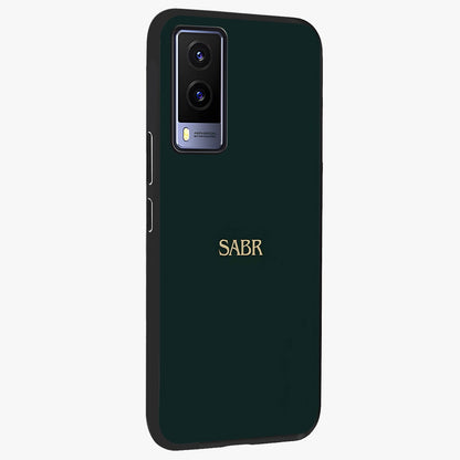 Sabr Minimal Patience Glass Case upright view showcasing calm minimalist artwork with motivational patience theme.