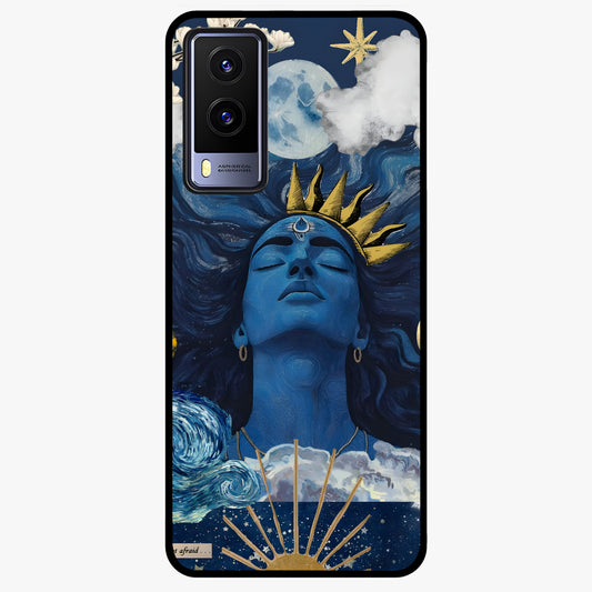 Aesthetic Lord Shiva Glass Case showing flat back view with divine Shiva artwork and glossy glass finish.