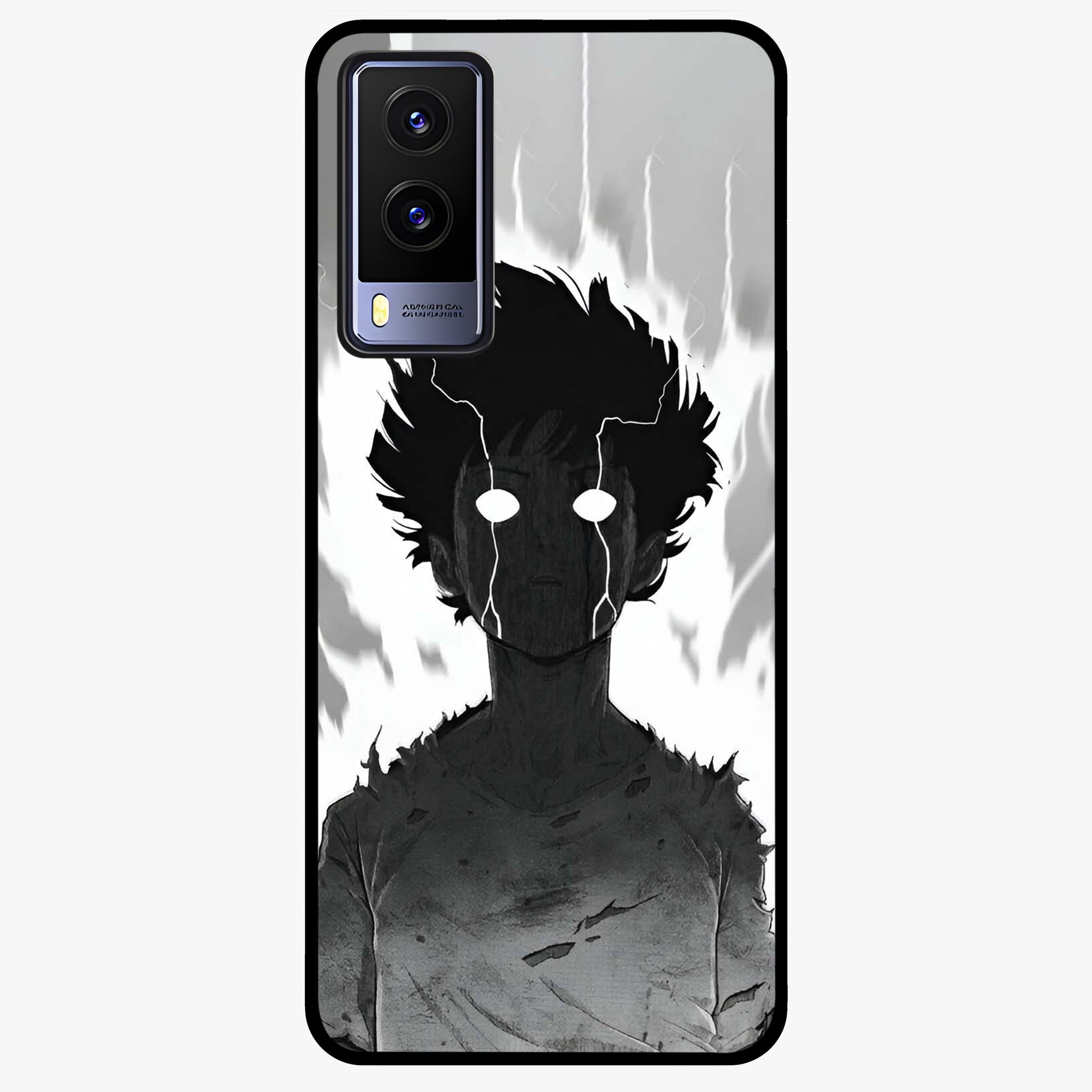 Awakened Inner Rage Glass Case showing flat back view with intense artistic artwork and glossy glass finish.