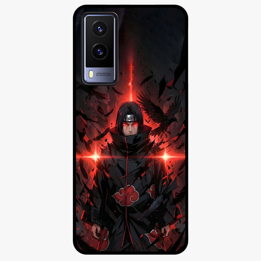 Focused Blade Discipline Glass Case showing flat back view with warrior sword themed artwork and glossy glass finish.