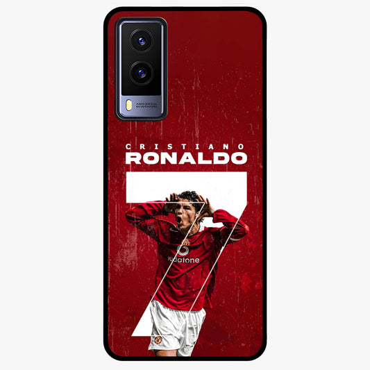 Goal Celebration Legacy Glass Case showing flat back view with football celebration inspired artwork and glossy glass finish.