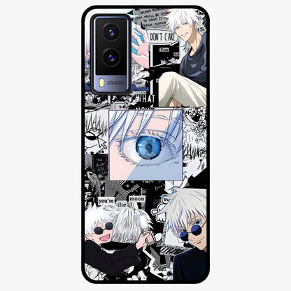 Infinity Sorcerer Chaos Glass Case showing flat back view with mystical sorcerer themed artwork and glossy glass finish.