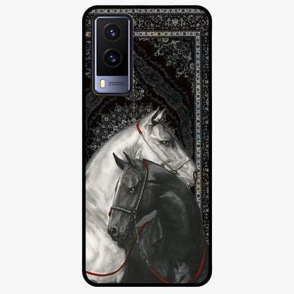 Majestic Ride Legacy Glass Case showing flat back view with powerful automotive inspired artwork and glossy glass finish.