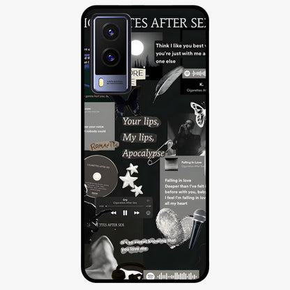 Midnight Love Echo Glass Case showing flat back view with romantic midnight themed artwork and glossy glass finish.