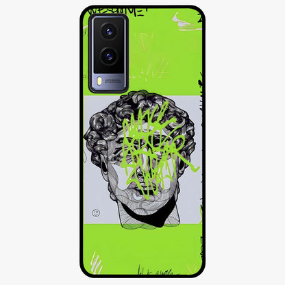 Neo Graffiti Rebellion Glass Case showing flat back view with vibrant graffiti artwork and glossy glass finish.
