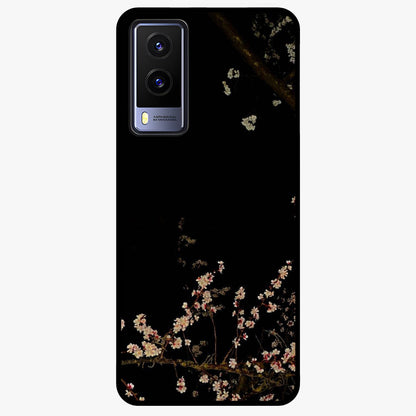 Petal Moon Light With Custom Name Glass Case showing flat back view with floral moonlight artwork and personalized name design.