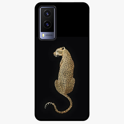 Regal Leopard Glass Case showing flat back view with bold leopard artwork and glossy glass finish.