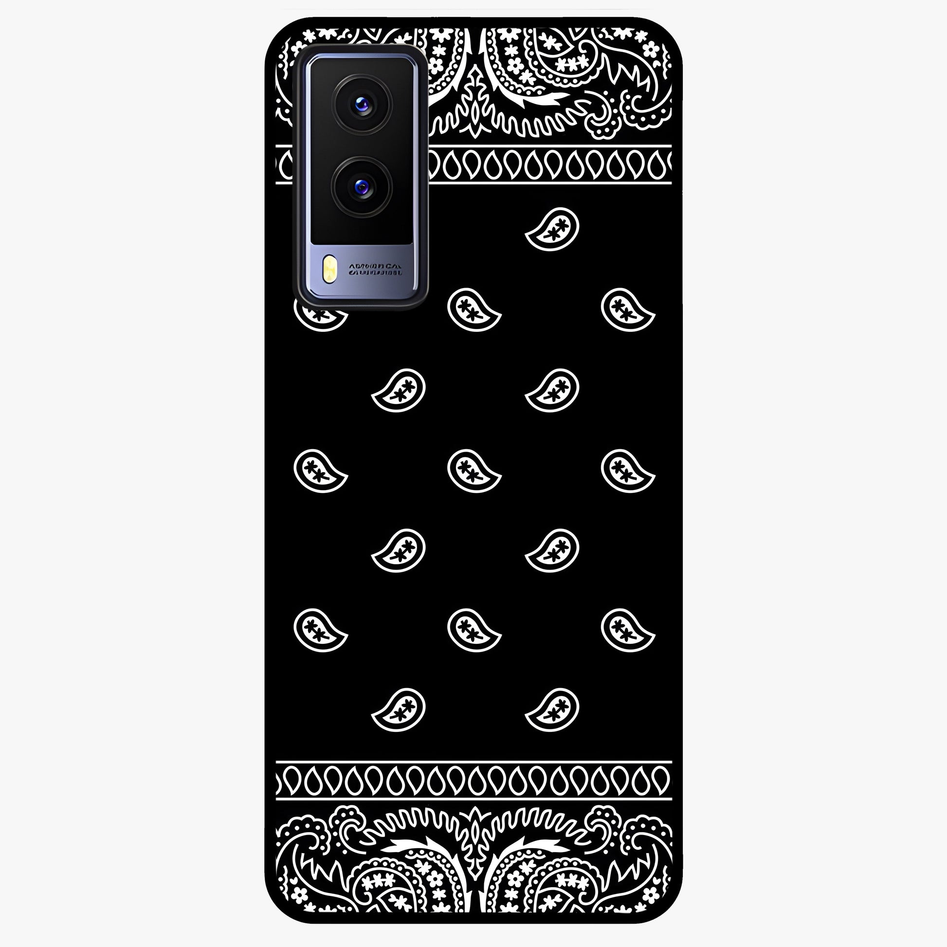 Retro Rebel Threads Glass Case showing flat back view with vintage street style artwork and glossy glass finish.