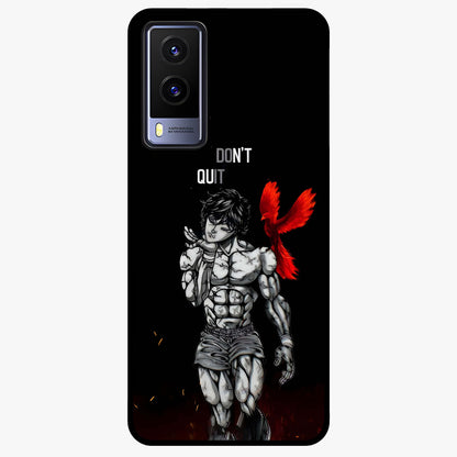 Rise Beyond Limits Glass Case showing flat back view with motivational typography artwork and glossy glass finish.