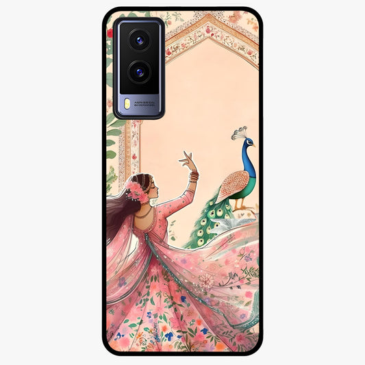 Royal Grace Muse Glass Case showing flat back view with elegant artistic artwork and glossy glass finish.