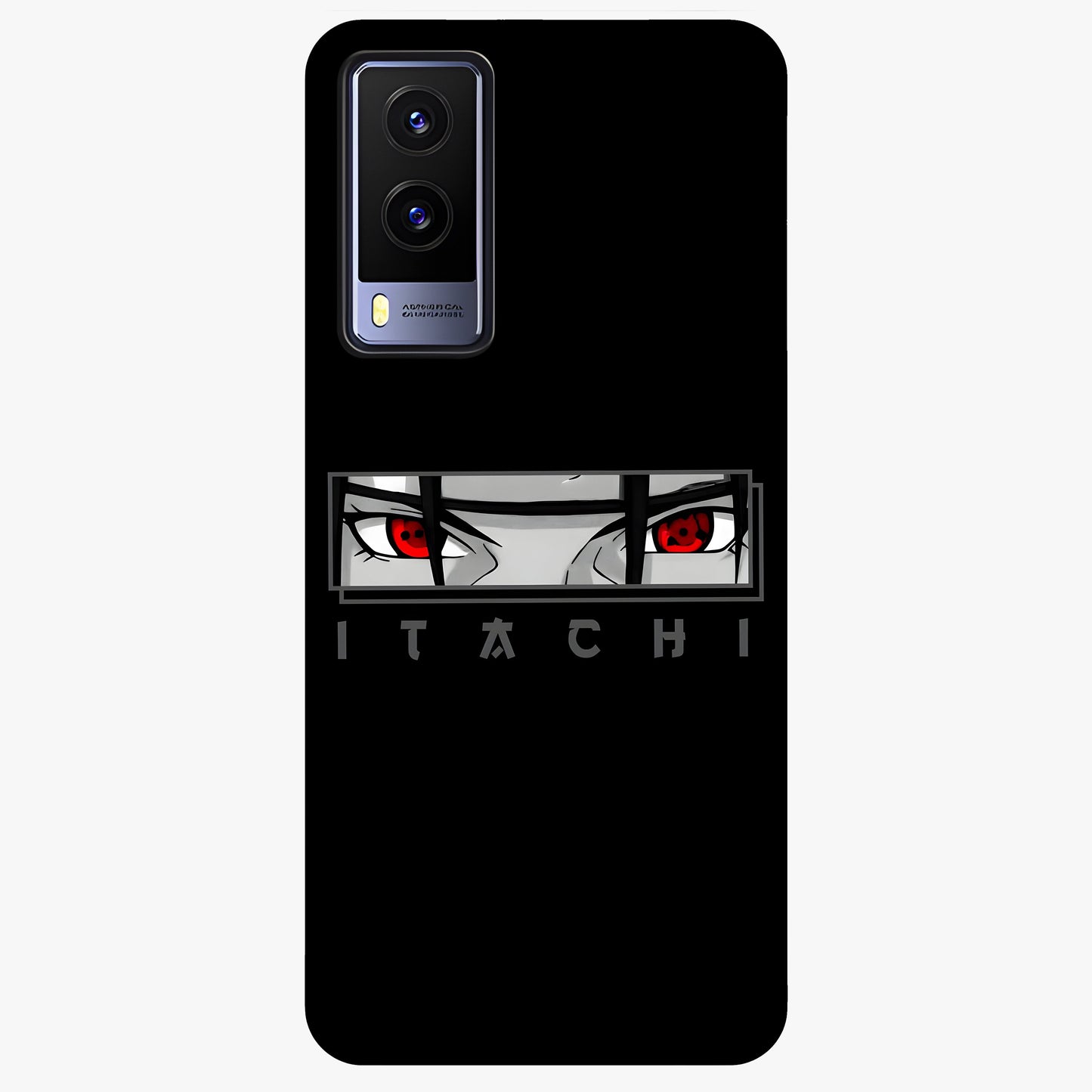 Scarlet Gaze Dominance Glass Case showing flat back view with striking red themed artwork and glossy glass finish.