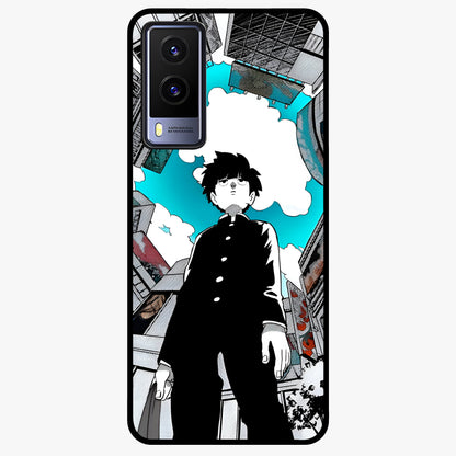 Silent Psychic Awakening Glass Case showing flat back view with mystical psychic themed artwork and glossy glass finish.