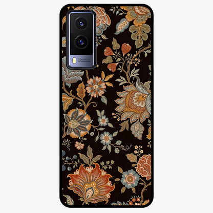 Vintage Floral Dream Glass Case showing flat back view with classic floral artwork and glossy glass finish.