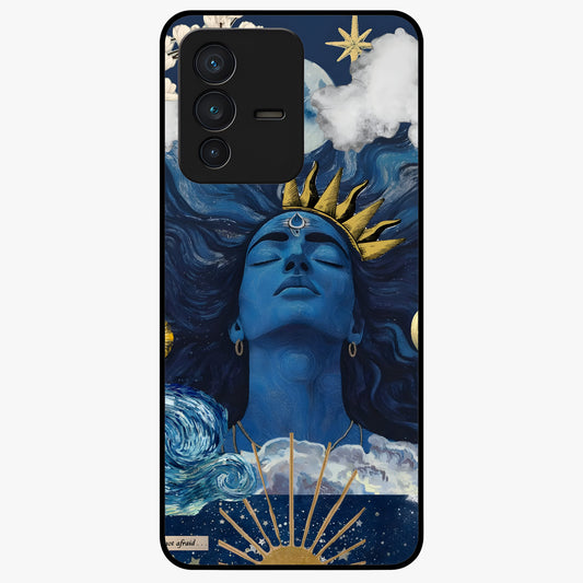 Aesthetic Lord Shiva Glass Case showing flat back view with divine Shiva artwork and glossy glass finish.