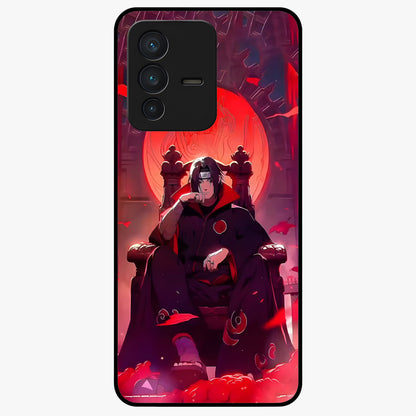 Blood Moon Sovereign Glass Case showing flat back view with mystical blood moon artwork and glossy glass finish.