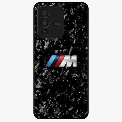 Carbon Speed Mark Glass Case showing flat back view with sporty carbon pattern artwork and glossy glass finish.