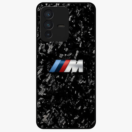 Carbon Speed Mark Glass Case showing flat back view with sporty carbon pattern artwork and glossy glass finish.