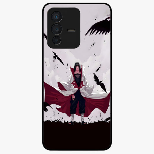 Crimson Crow Ascension Glass Case showing flat back view with mystical crow artwork and glossy glass finish.