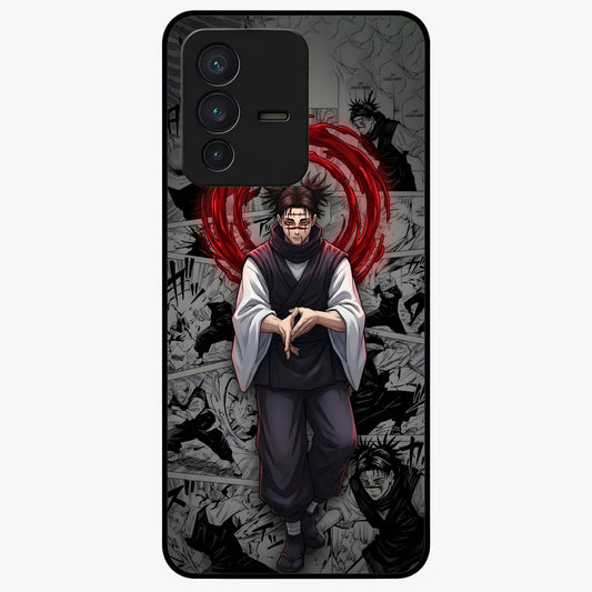 Cursed Ritual Ascension Glass Case showing flat back view with dark ritual themed artwork and glossy glass finish.