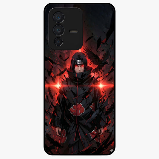 Focused Blade Discipline Glass Case showing flat back view with warrior sword themed artwork and glossy glass finish.