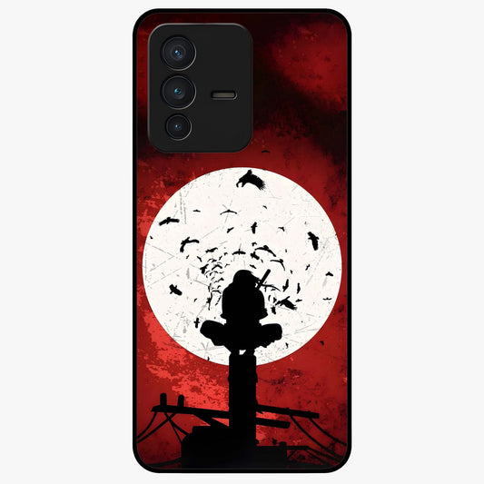 Itachi Limited Edition Naruto Anime Glass Case showing flat back view with iconic anime character artwork and glossy glass finish.
