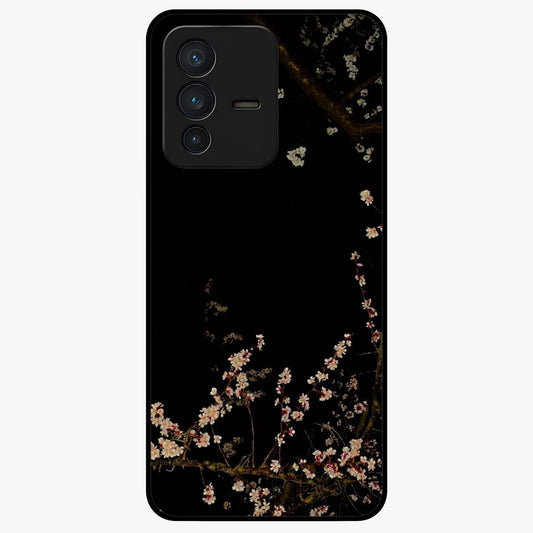Petal Moon Light With Custom Name Glass Case showing flat back view with floral moonlight artwork and personalized name design.
