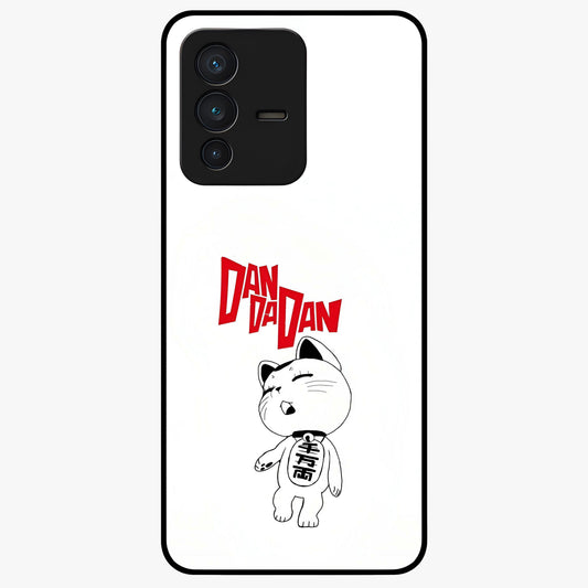 Playful Spirit Charm Glass Case showing flat back view with cheerful charm themed artwork and glossy glass finish.