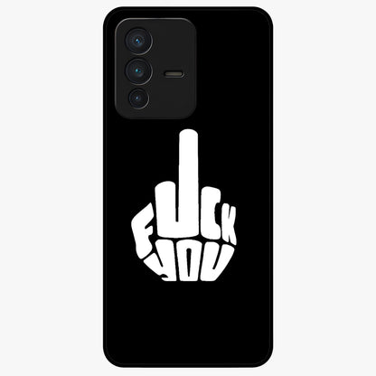 Rebel Mode On Glass Case showing flat back view with bold rebellious typography artwork and glossy glass finish.