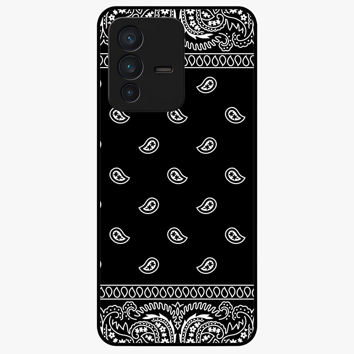 Retro Rebel Threads Glass Case showing flat back view with vintage street style artwork and glossy glass finish.