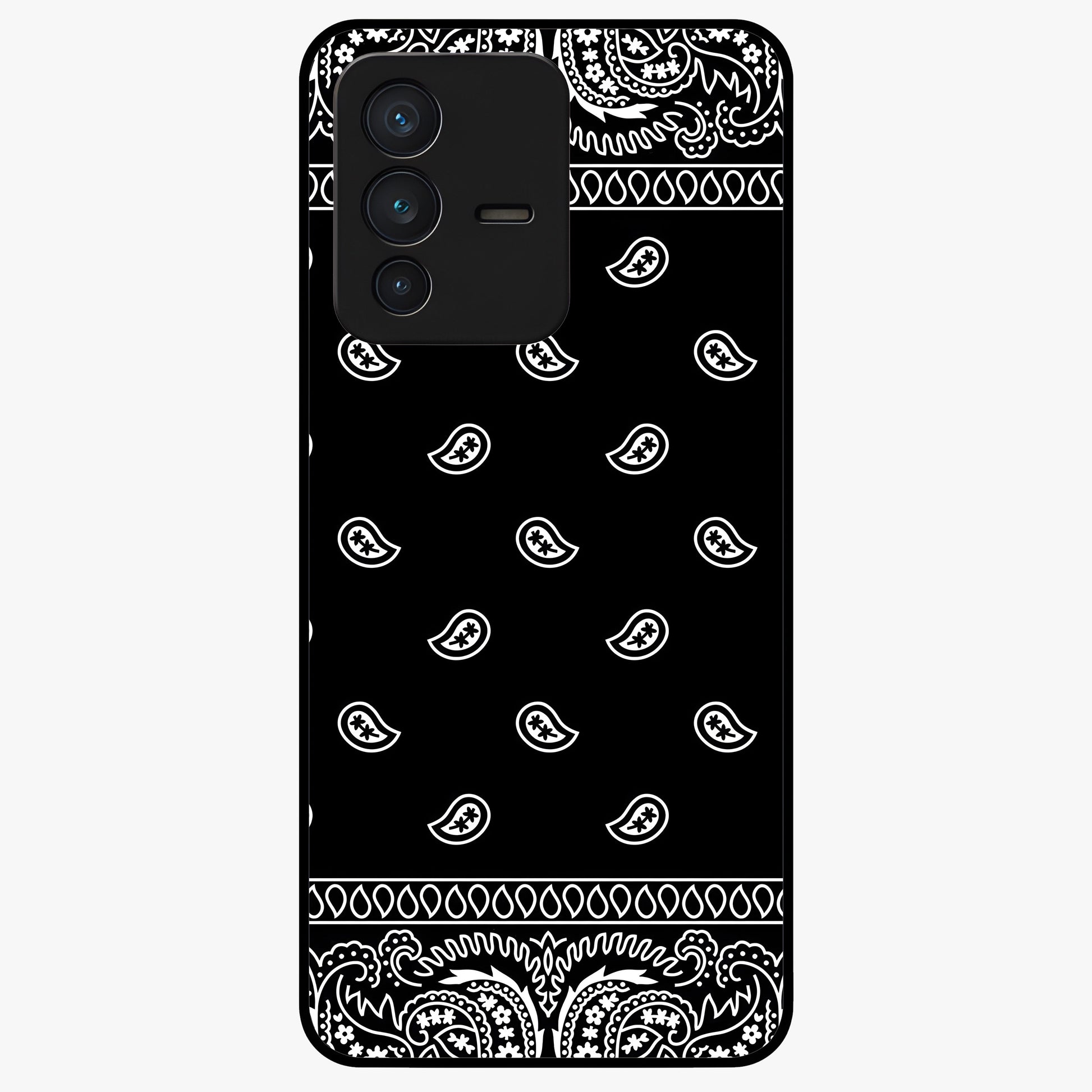 Retro Rebel Threads Glass Case showing flat back view with vintage street style artwork and glossy glass finish.