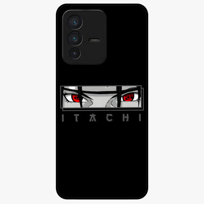 Scarlet Gaze Dominance Glass Case showing flat back view with striking red themed artwork and glossy glass finish.
