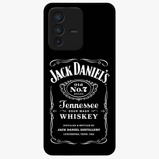 Vintage Whiskey Heritage Glass Case showing flat back view with classic whiskey inspired artwork and glossy glass finish.