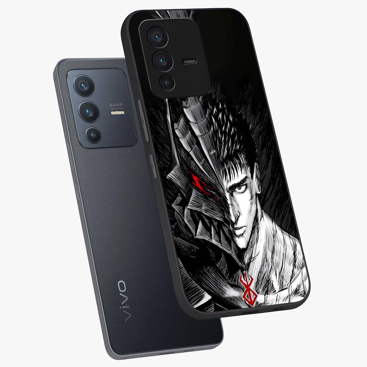 Berserker Blood Oath Glass Case displayed in angled mockup highlighting dark fantasy graphic design and powerful theme.
