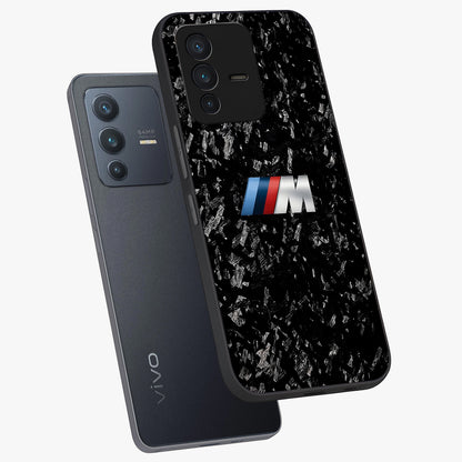Carbon Speed Mark Glass Case displayed in angled mockup highlighting racing inspired carbon design and sleek aesthetic style.