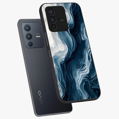 Ethereal Paper Marble Glass Case displayed in angled mockup highlighting elegant marble pattern with modern aesthetic style.