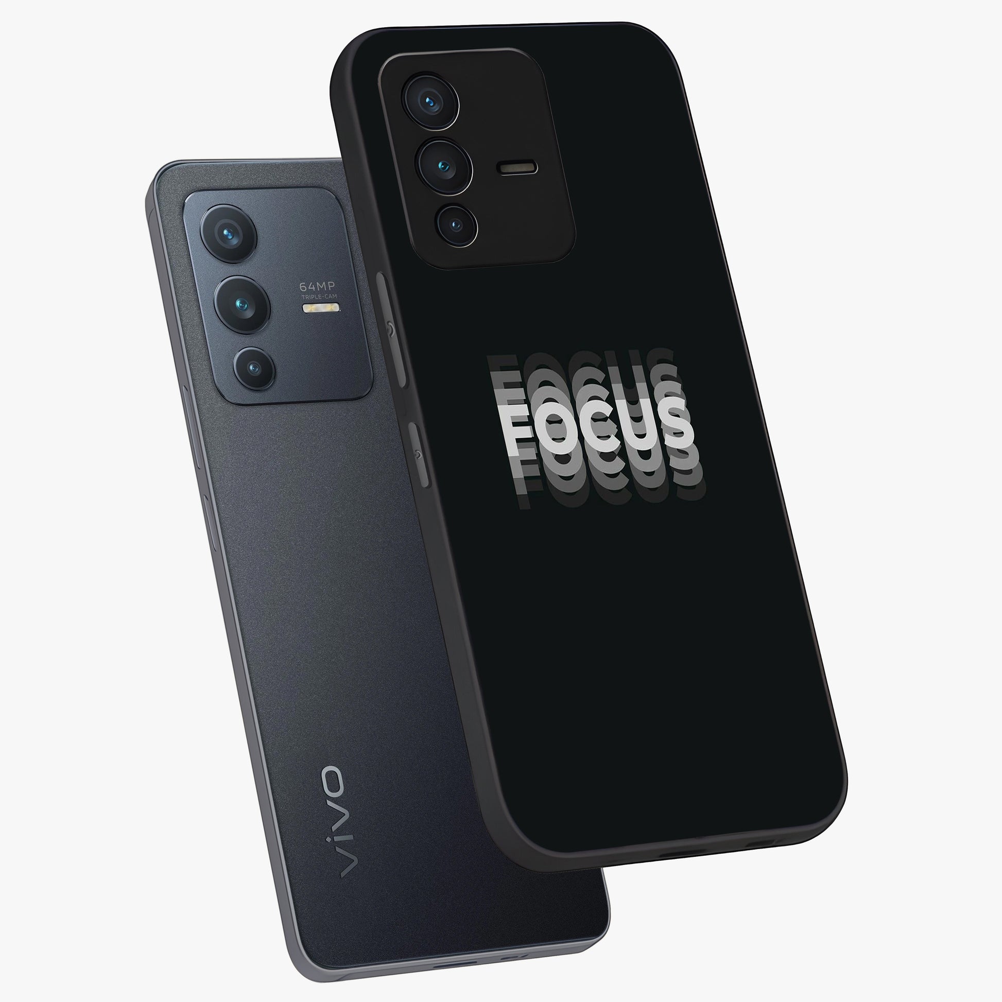 Focus Mode On Glass Case displayed in angled mockup highlighting clean minimal text artwork with modern aesthetic style.
