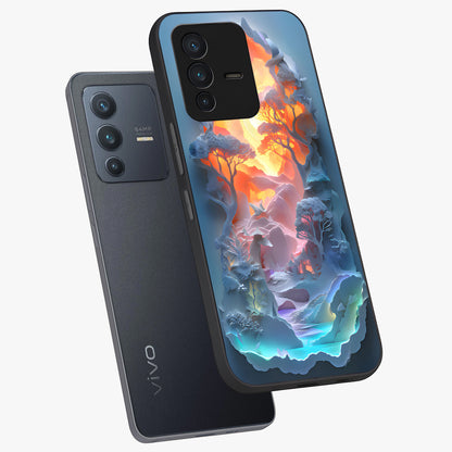 Glow Forest Portal Glass Case displayed in angled mockup highlighting mystical forest design with magical glowing aesthetic.