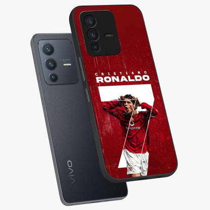 Goal Celebration Legacy Glass Case displayed in angled mockup highlighting energetic sports celebration design with bold athletic theme.
