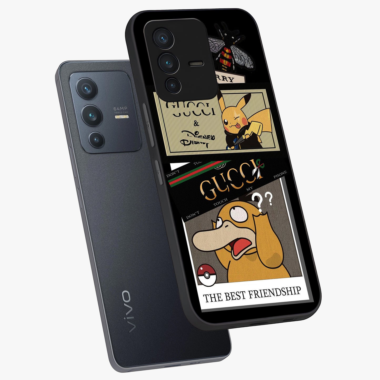 Gucci Play Mashup Glass Case displayed in angled mockup highlighting stylish fashion mashup design with bold aesthetic.