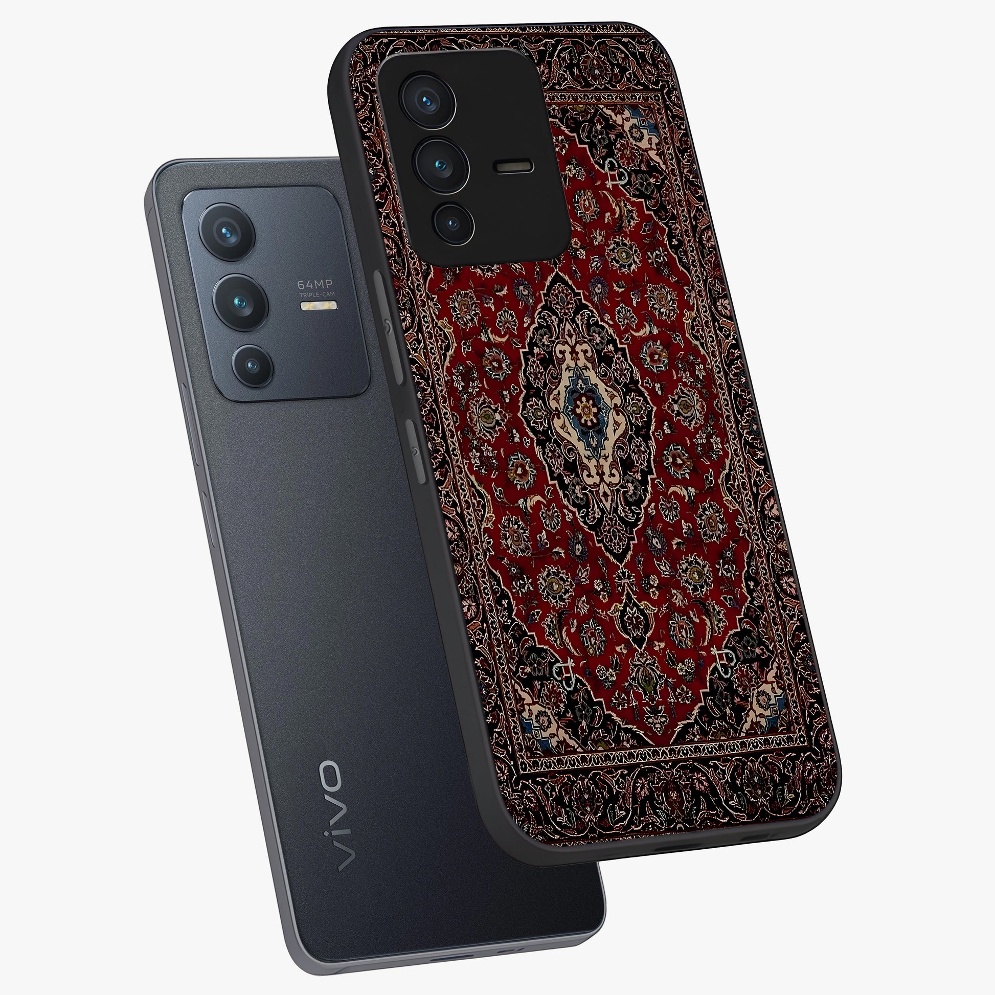 Heritage Carpet Royale Glass Case displayed in angled mockup highlighting intricate royal carpet design with heritage aesthetic.