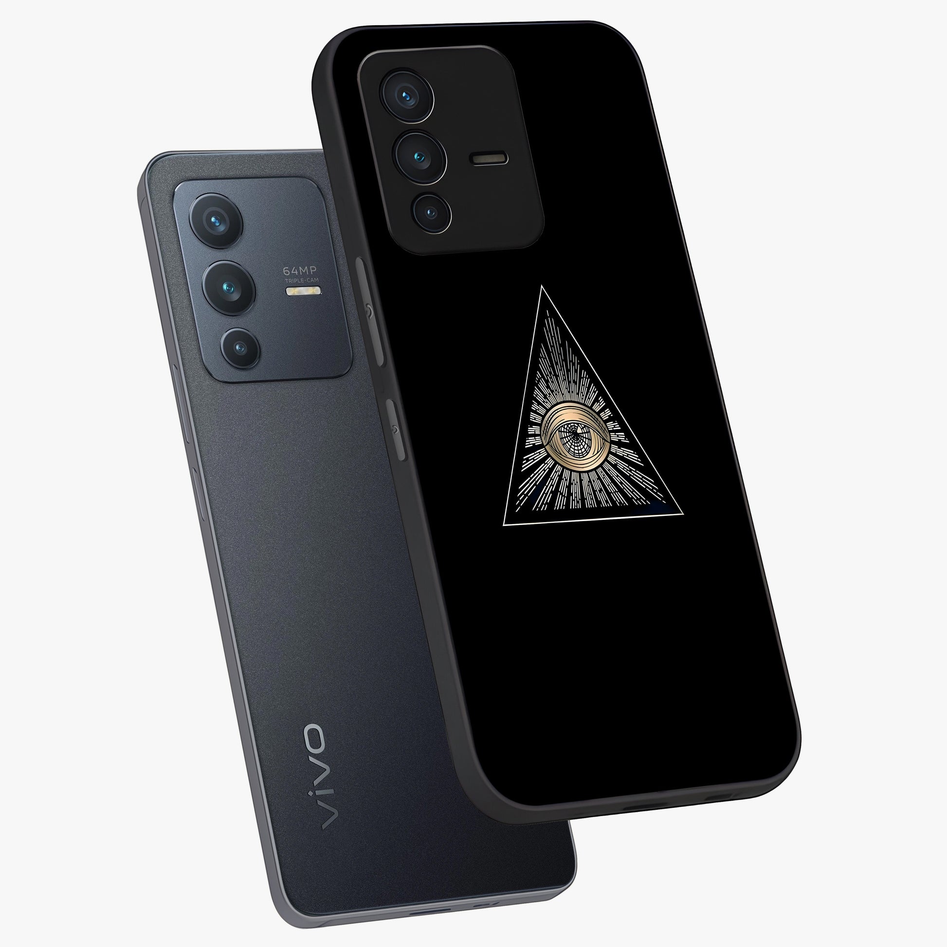 Illuminati Evil Glass Case displayed in angled mockup highlighting dark occult inspired design with bold aesthetic style.