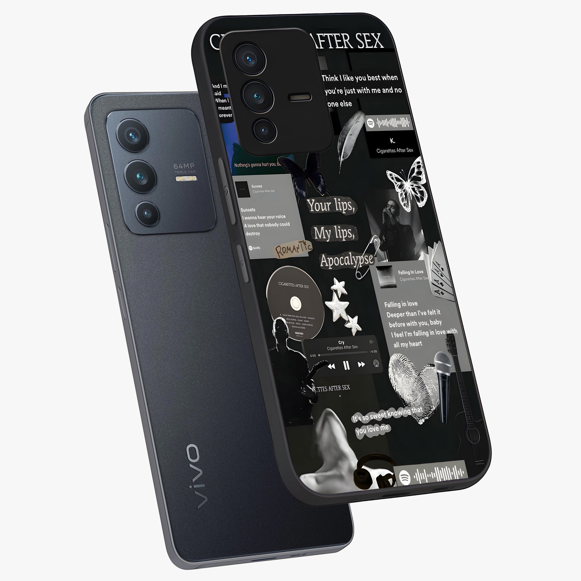 Midnight Love Echo Glass Case displayed in angled mockup highlighting elegant love inspired design with deep aesthetic style.