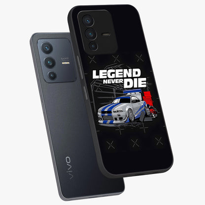 Midnight Racing Legacy Glass Case displayed in angled mockup highlighting dynamic automotive design with bold midnight aesthetic.