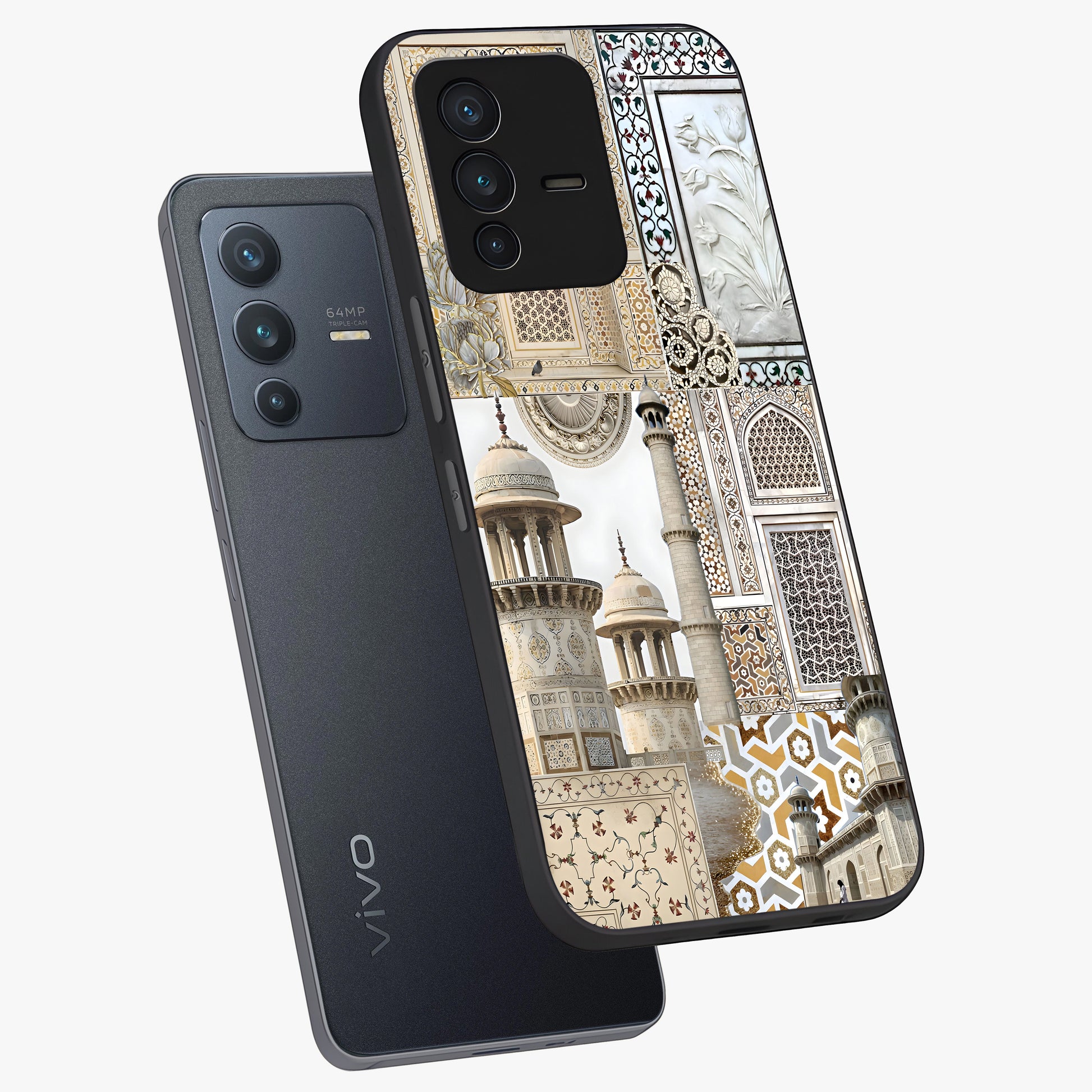 Mughal Marble Legacy Glass Case displayed in angled mockup highlighting elegant heritage marble artwork with royal aesthetic.