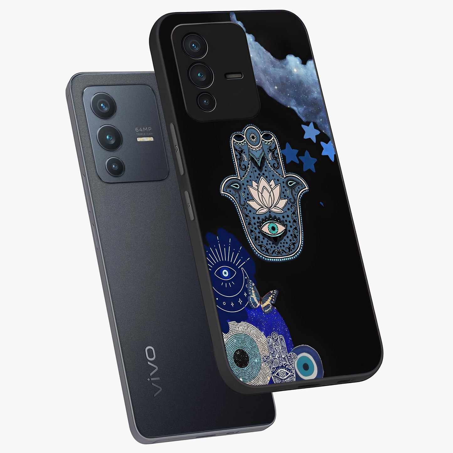 Mystic Hand Aura Glass Case displayed in angled mockup highlighting magical aura design with spiritual aesthetic style.