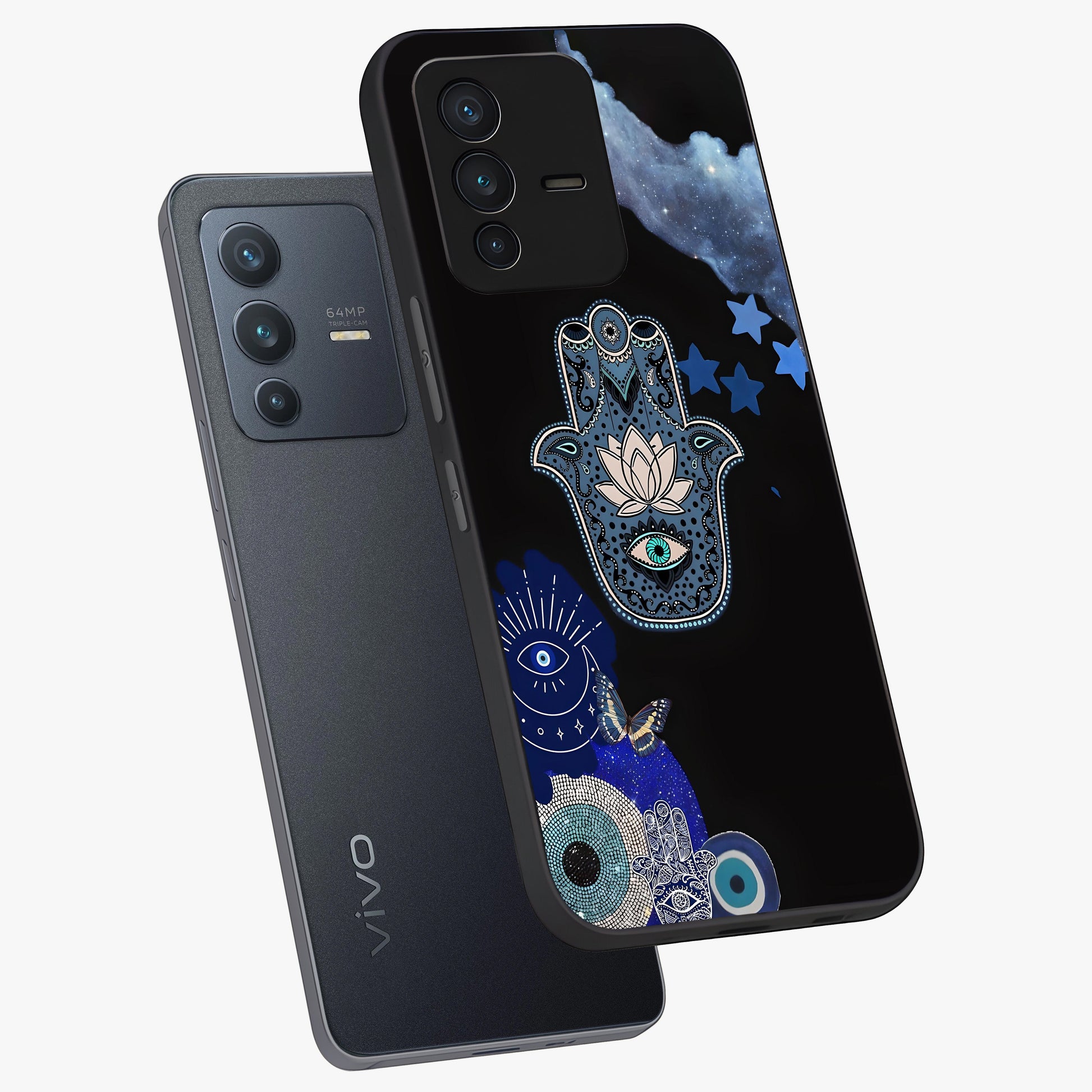 Mystic Hand Aura Glass Case displayed in angled mockup highlighting magical aura design with spiritual aesthetic style.