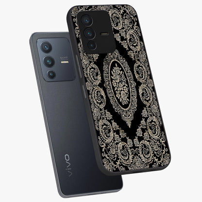 Noir Bloom Elegance Glass Case displayed in angled mockup highlighting refined flower design with stylish noir aesthetic.